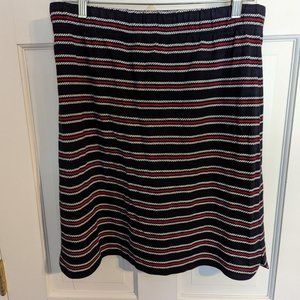 Talbots Petite Ladies Skirt Red, White & Blue Horizontal Braided Stripe sz MP